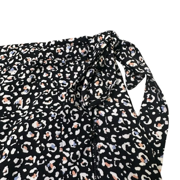Maurices L Navy Animal Print Wrap Skirt - Picture 2 of 8